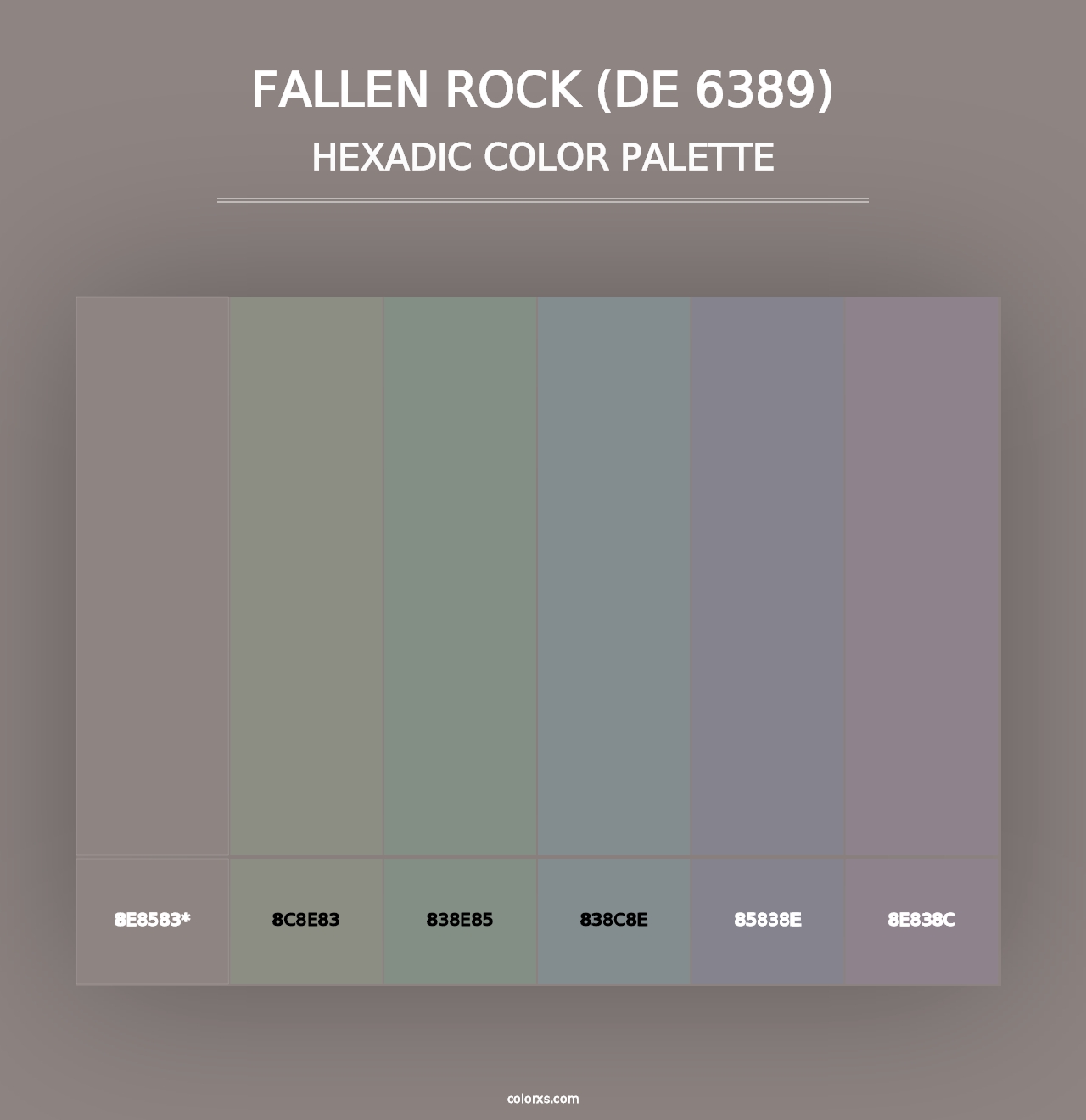 Fallen Rock (DE 6389) - Hexadic Color Palette