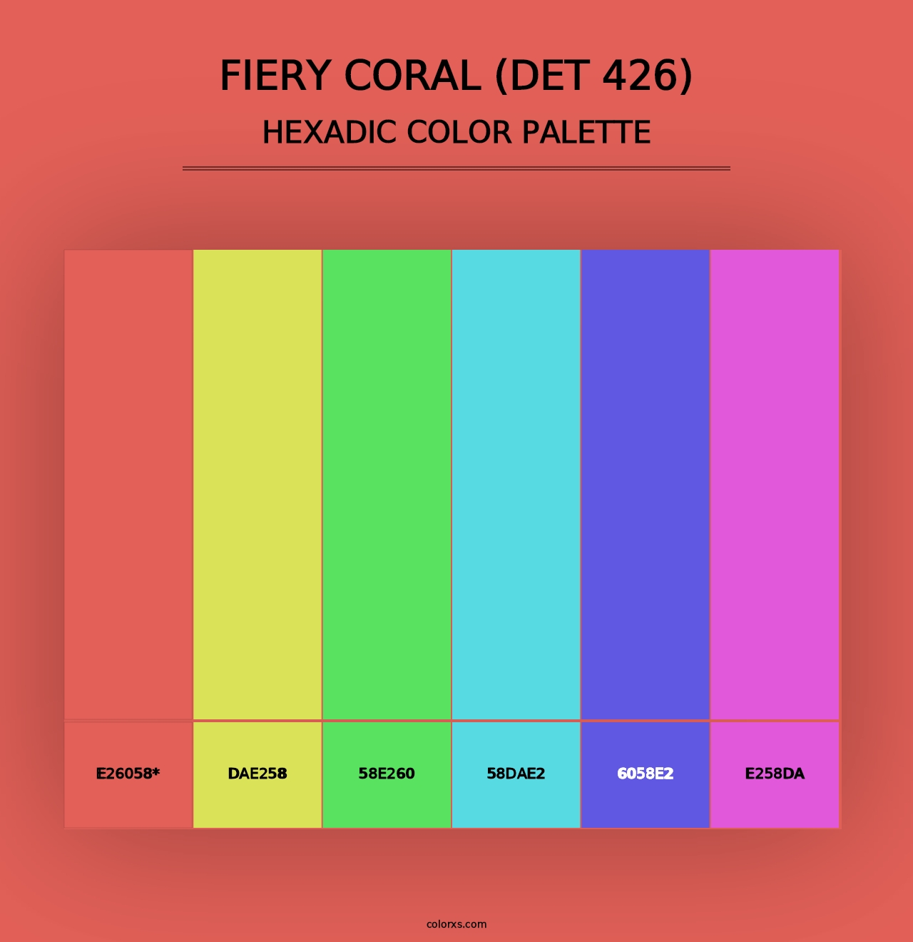 Fiery Coral (DET 426) - Hexadic Color Palette