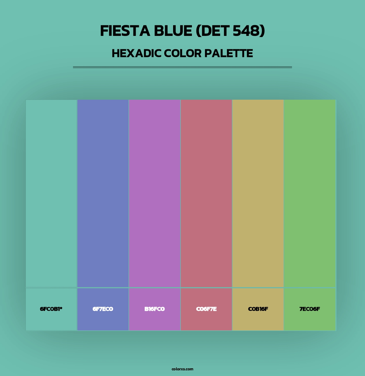 Fiesta Blue (DET 548) - Hexadic Color Palette