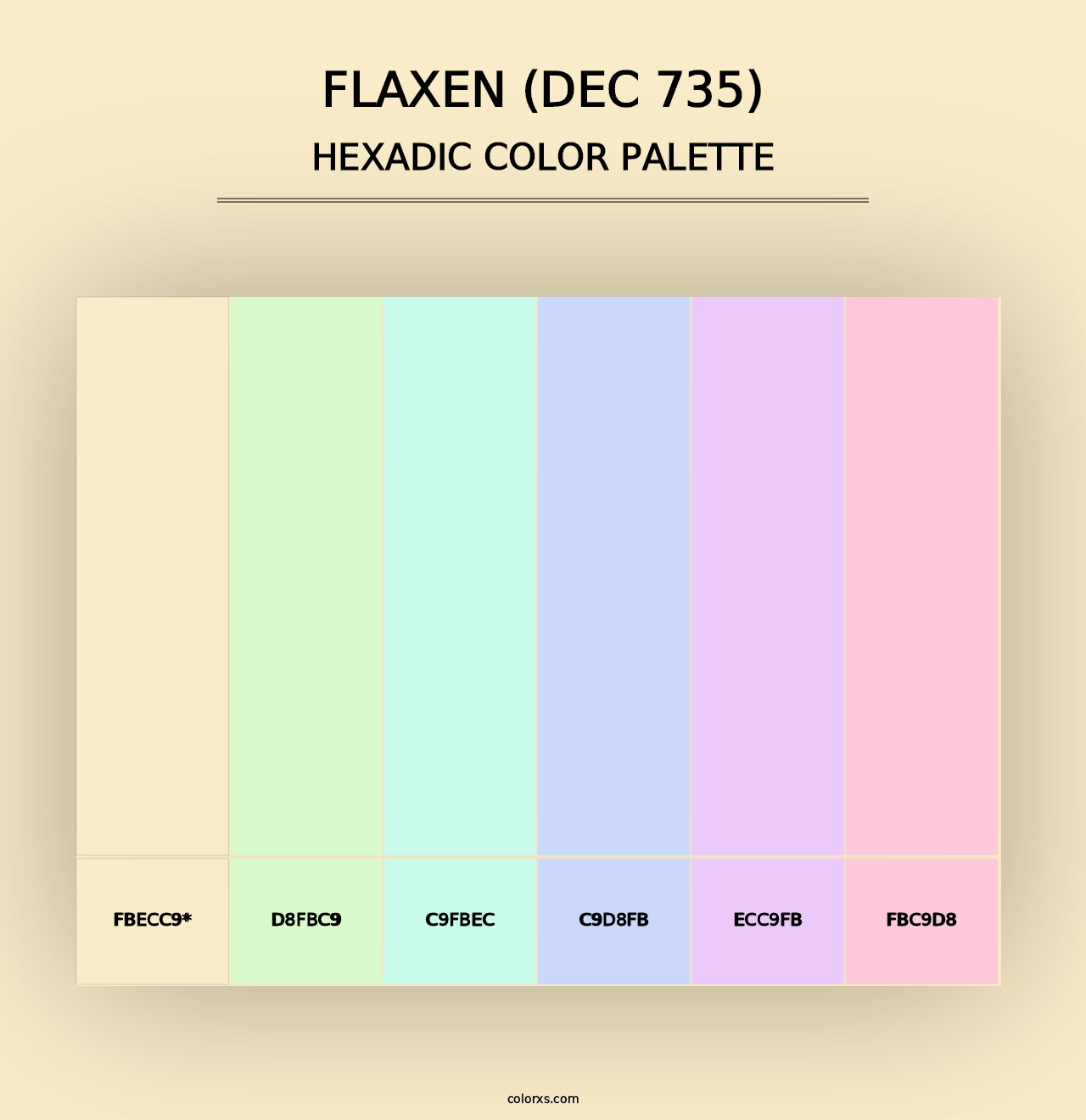 Flaxen (DEC 735) - Hexadic Color Palette