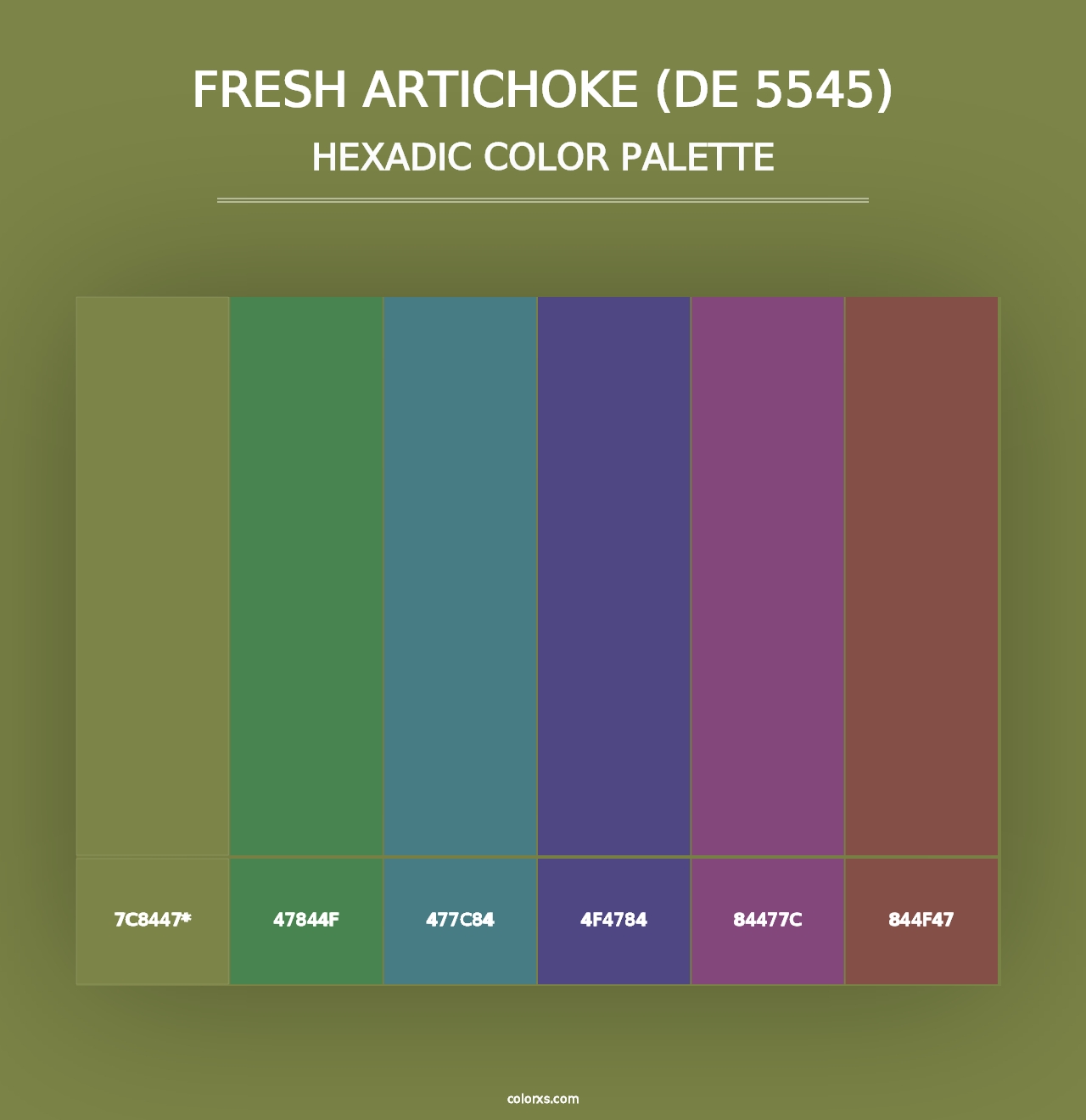 Fresh Artichoke (DE 5545) - Hexadic Color Palette