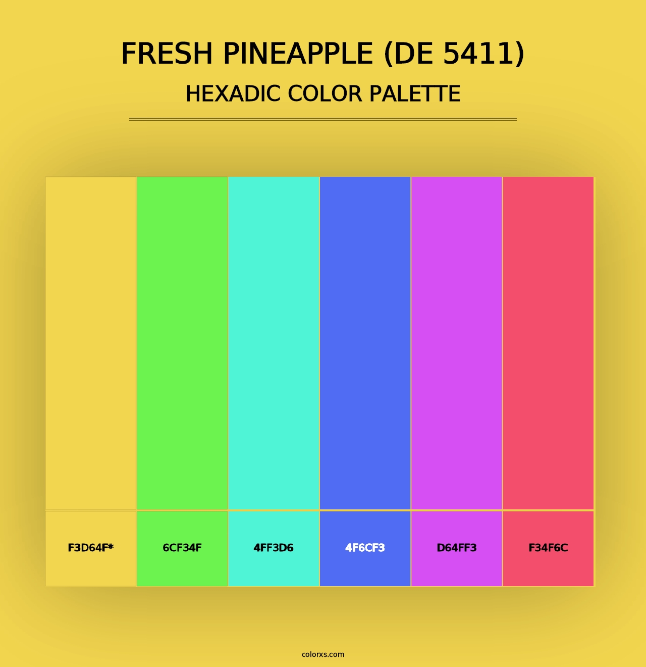 Fresh Pineapple (DE 5411) - Hexadic Color Palette