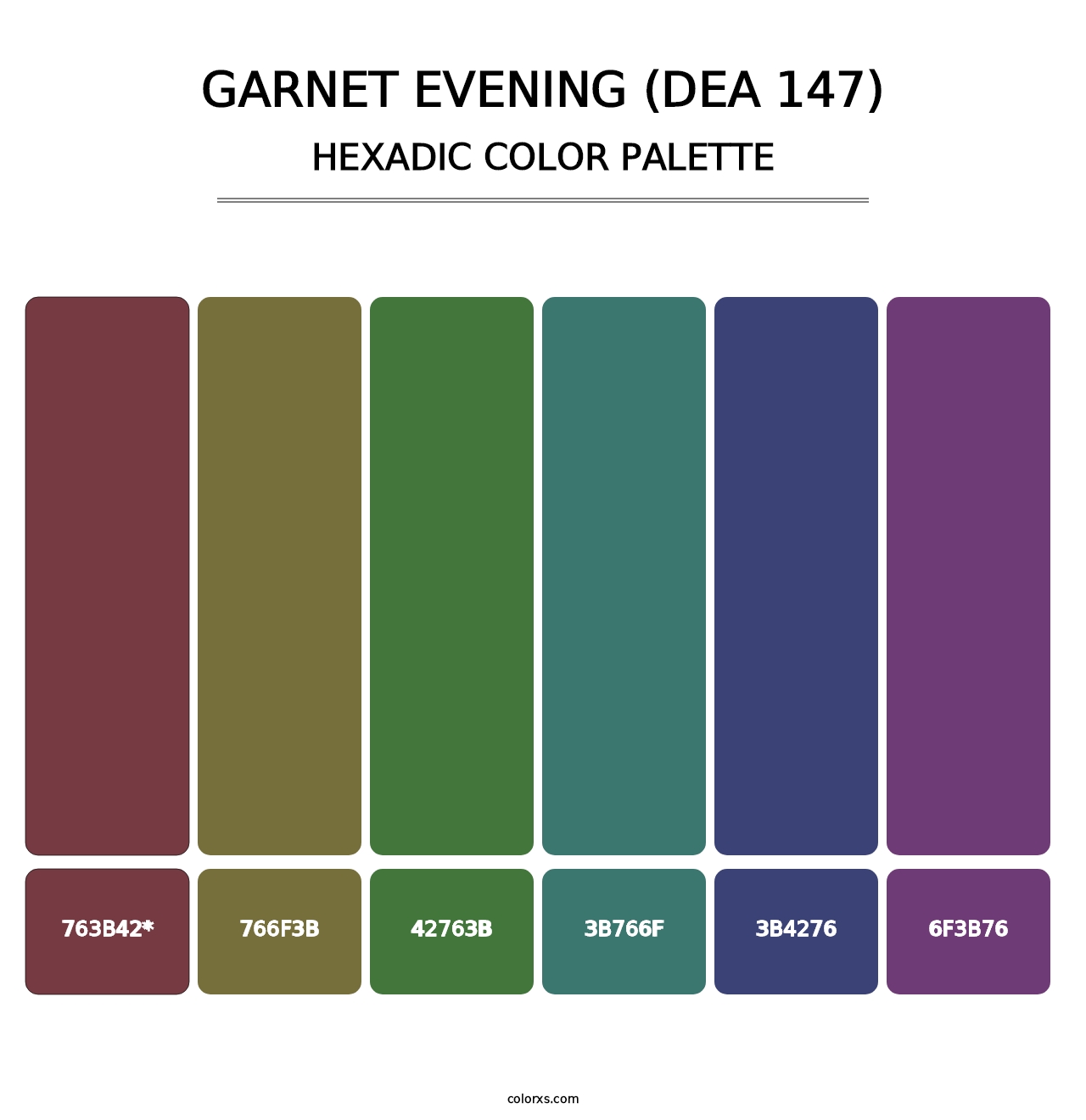 Garnet Evening (DEA 147) - Hexadic Color Palette