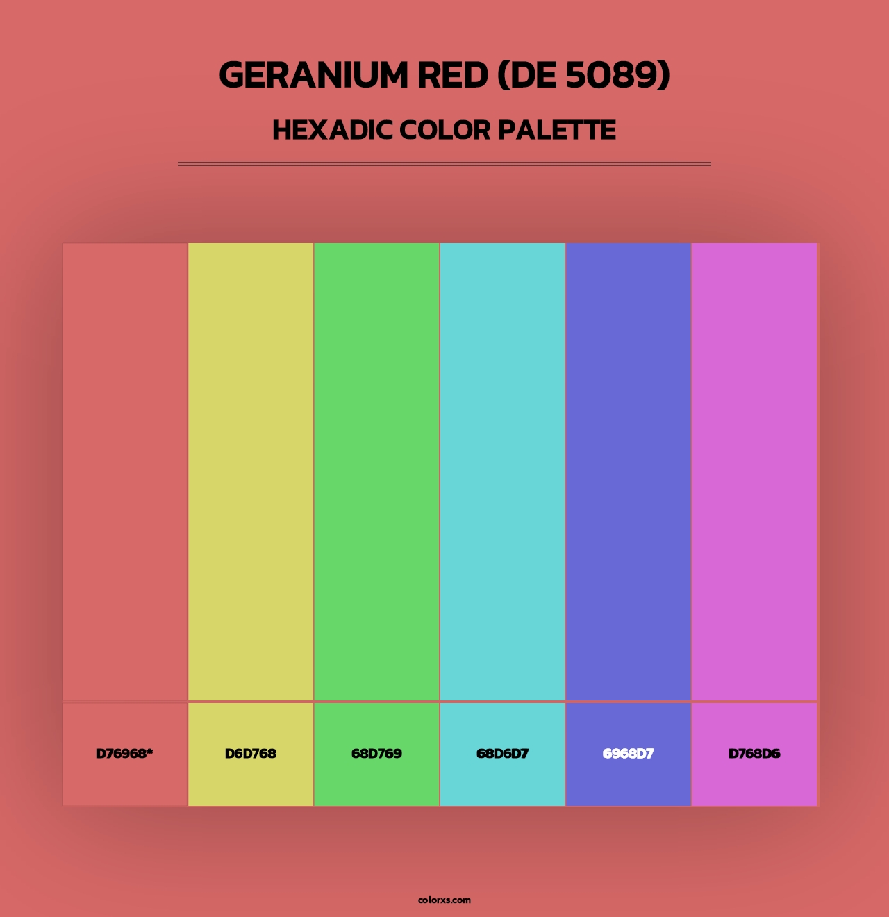 Geranium Red (DE 5089) - Hexadic Color Palette