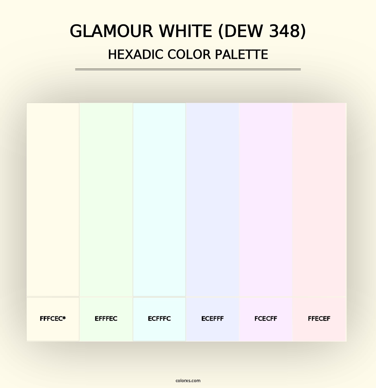 Glamour White (DEW 348) - Hexadic Color Palette