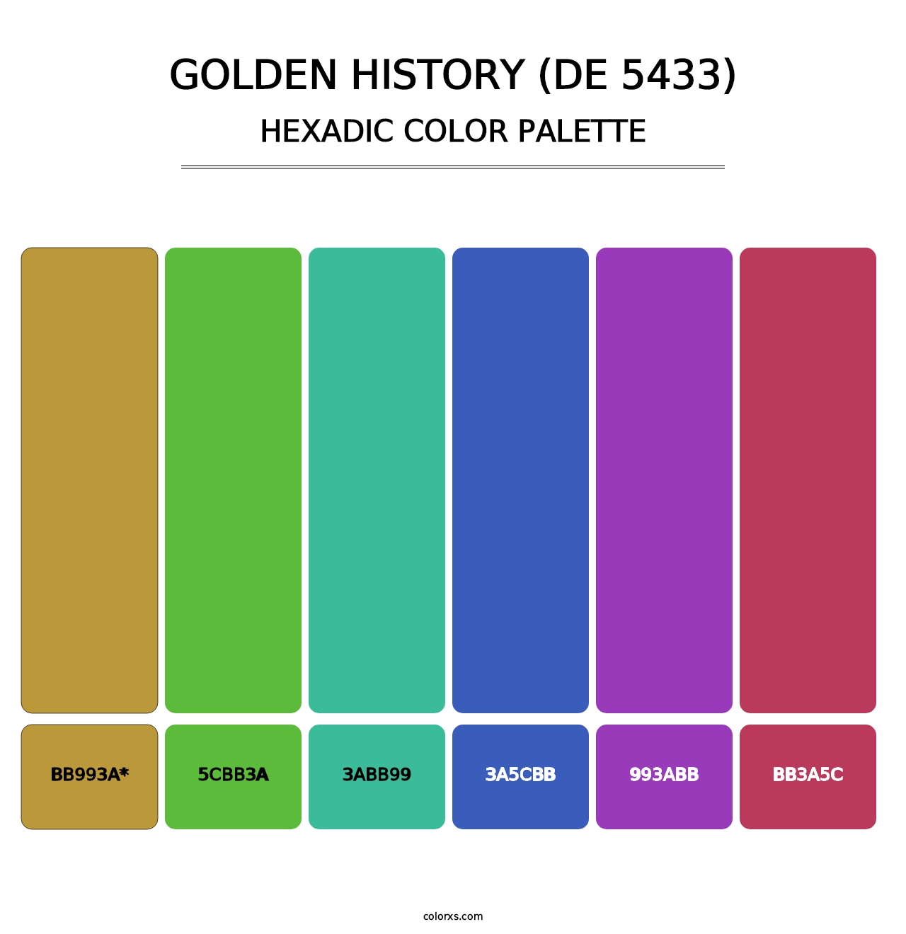 Golden History (DE 5433) - Hexadic Color Palette