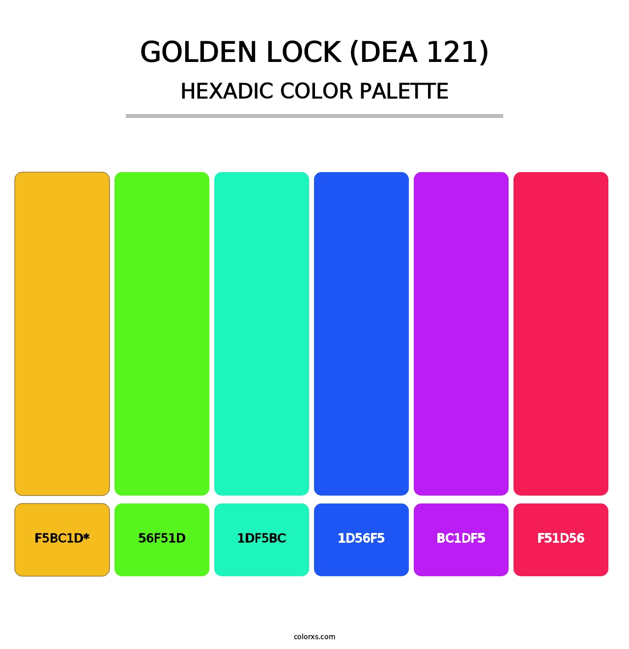 Golden Lock (DEA 121) - Hexadic Color Palette