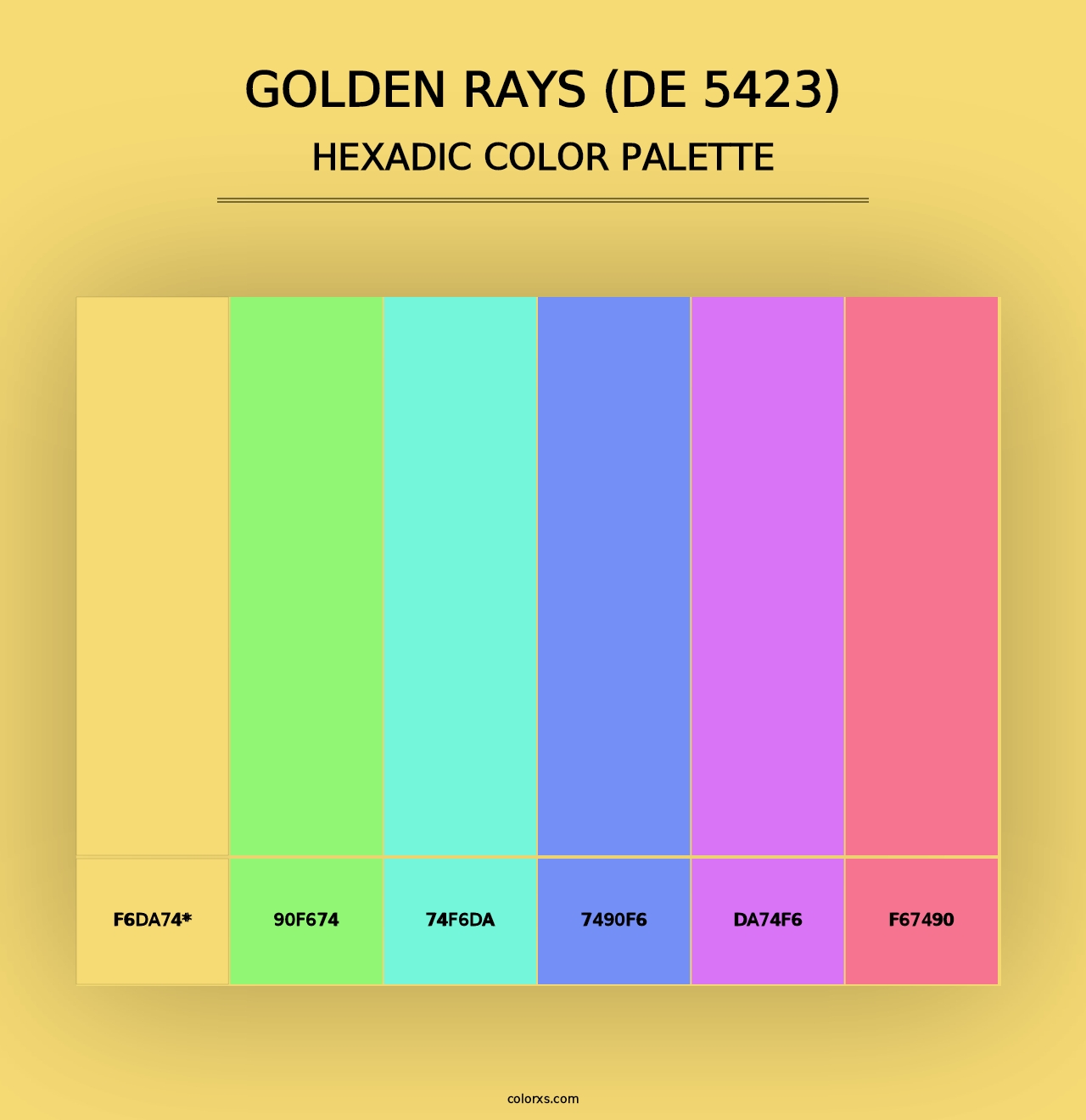 Golden Rays (DE 5423) - Hexadic Color Palette