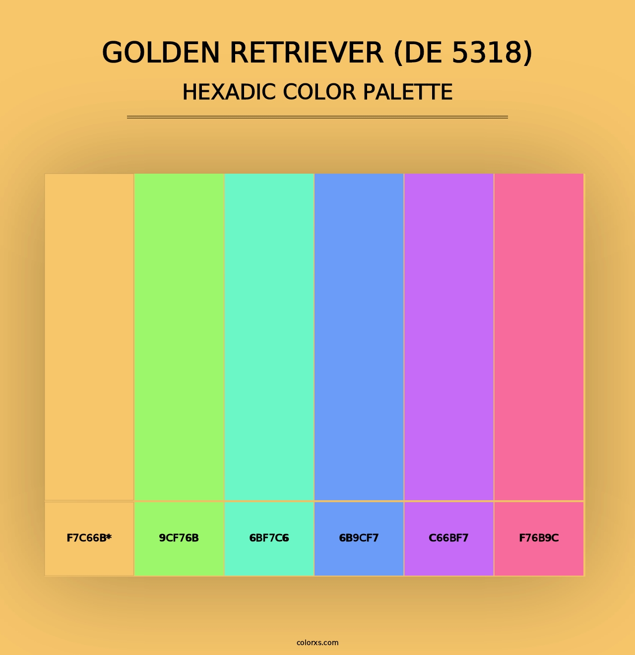 Golden Retriever (DE 5318) - Hexadic Color Palette