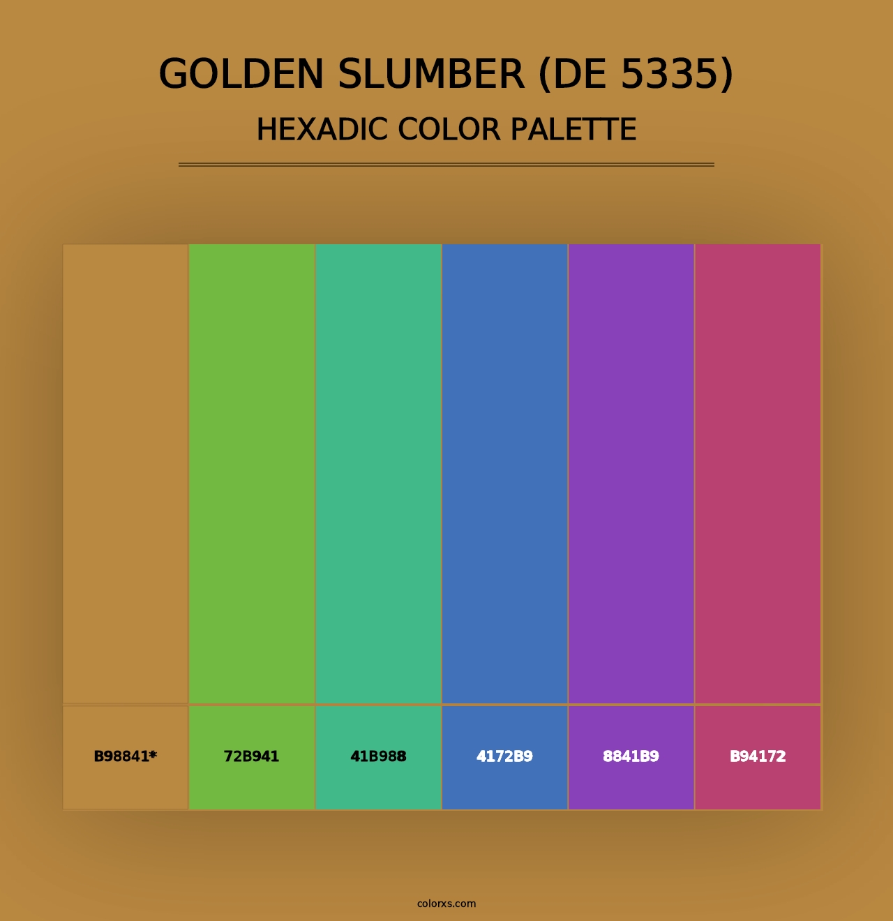 Golden Slumber (DE 5335) - Hexadic Color Palette