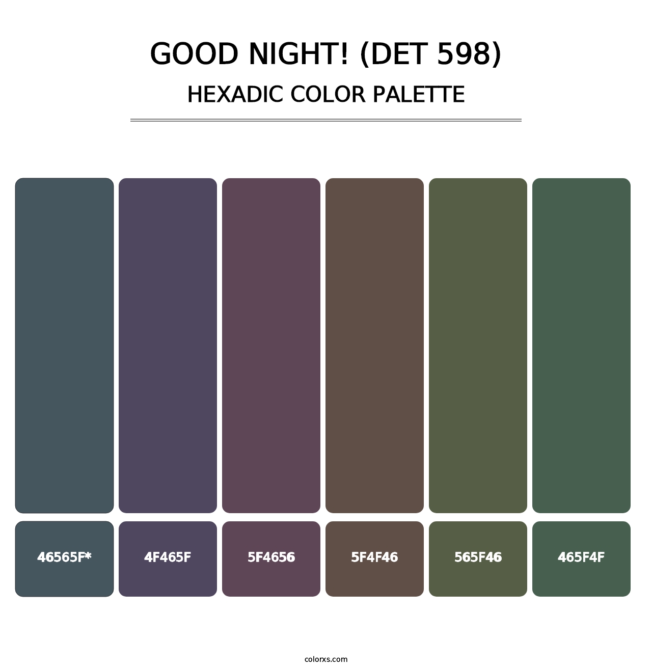 Good Night! (DET 598) - Hexadic Color Palette