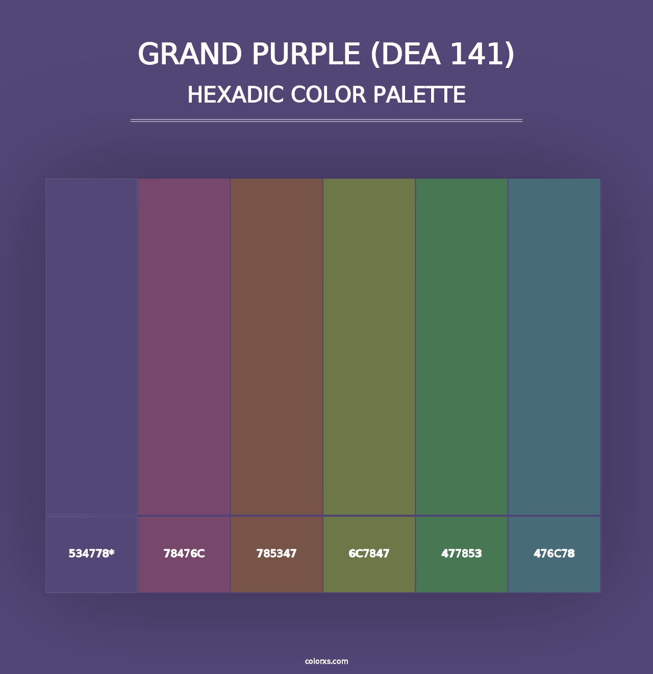 Grand Purple (DEA 141) - Hexadic Color Palette