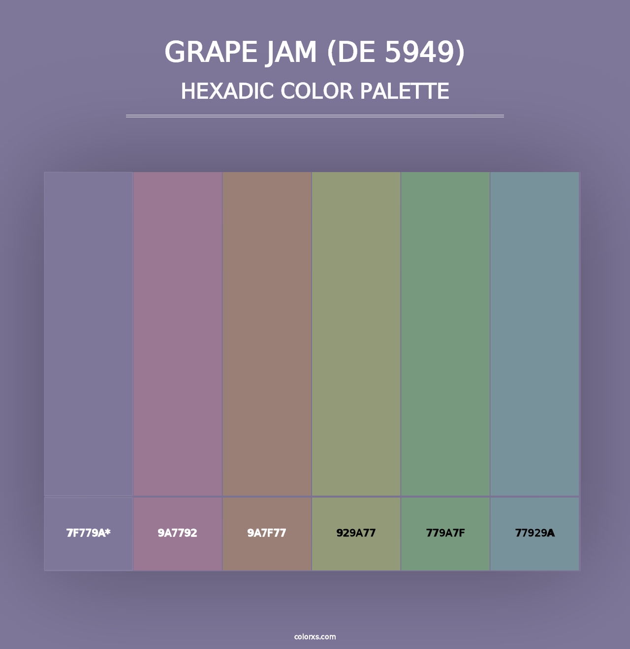 Grape Jam (DE 5949) - Hexadic Color Palette