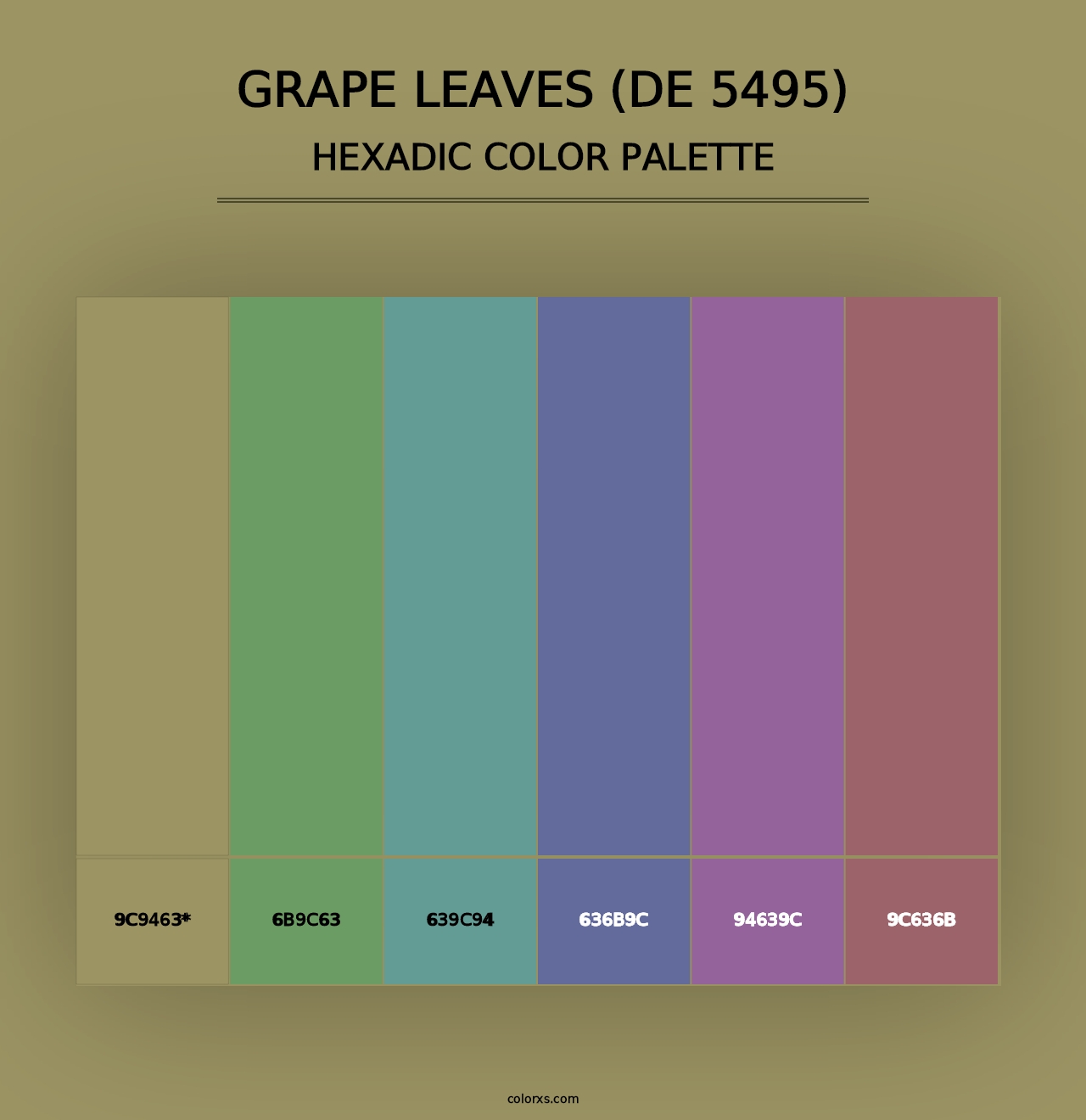 Grape Leaves (DE 5495) - Hexadic Color Palette