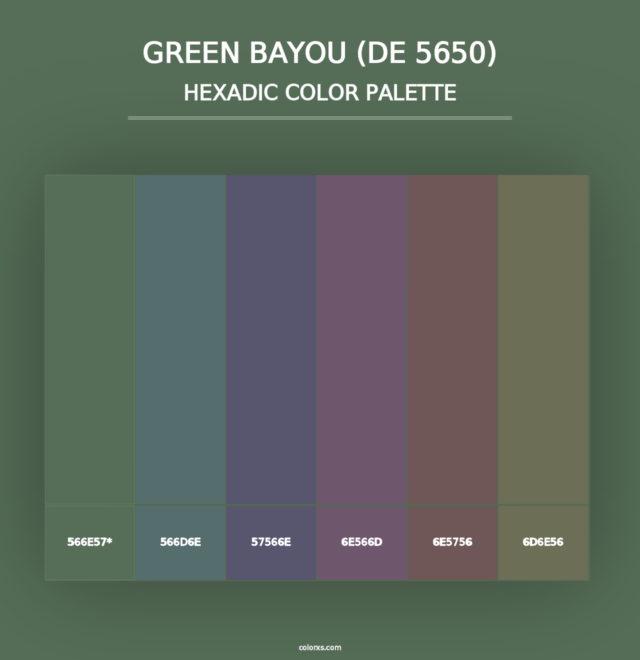 Green Bayou (DE 5650) - Hexadic Color Palette