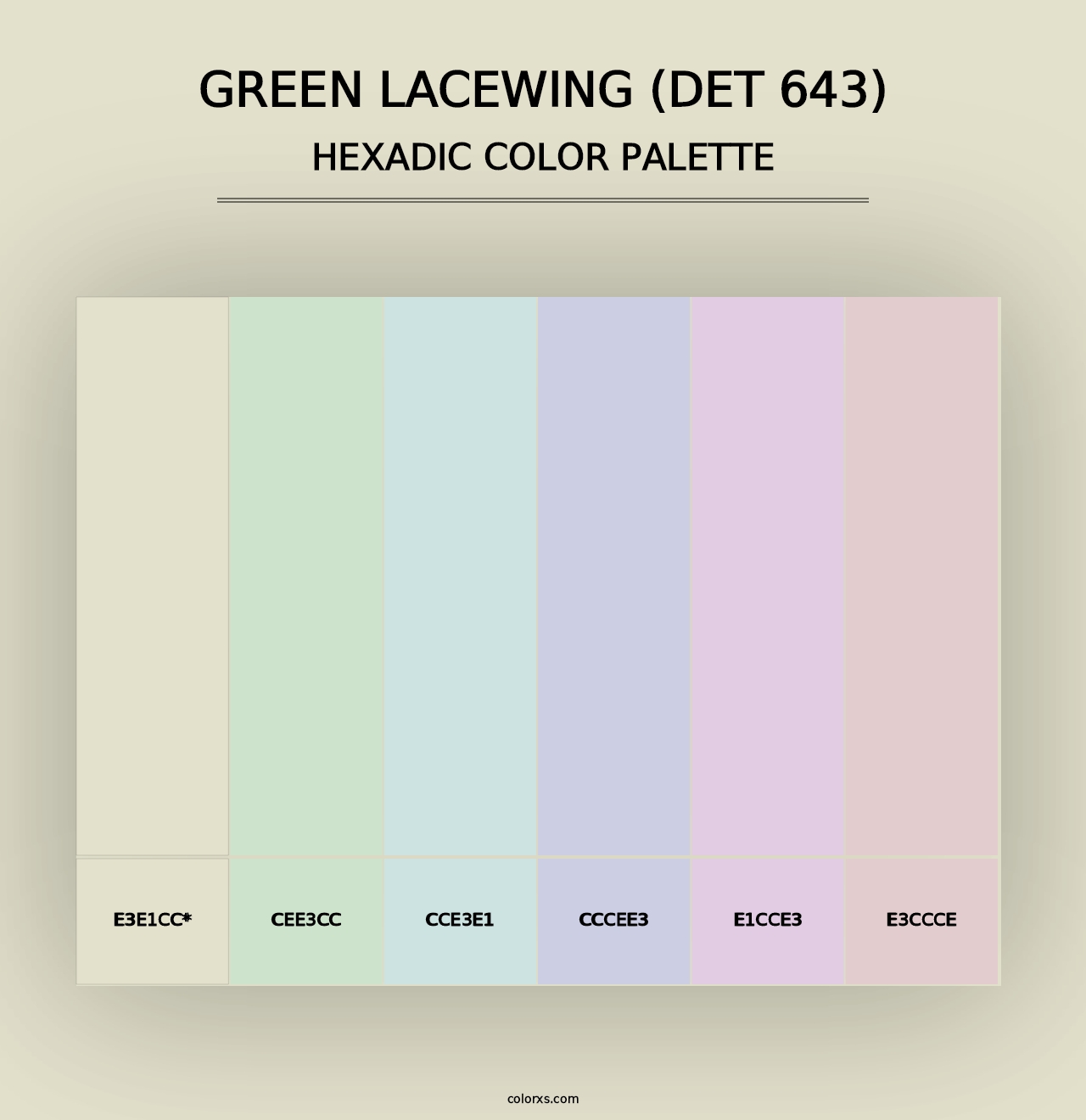 Green Lacewing (DET 643) - Hexadic Color Palette