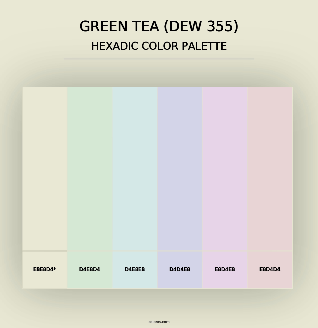 Green Tea (DEW 355) - Hexadic Color Palette