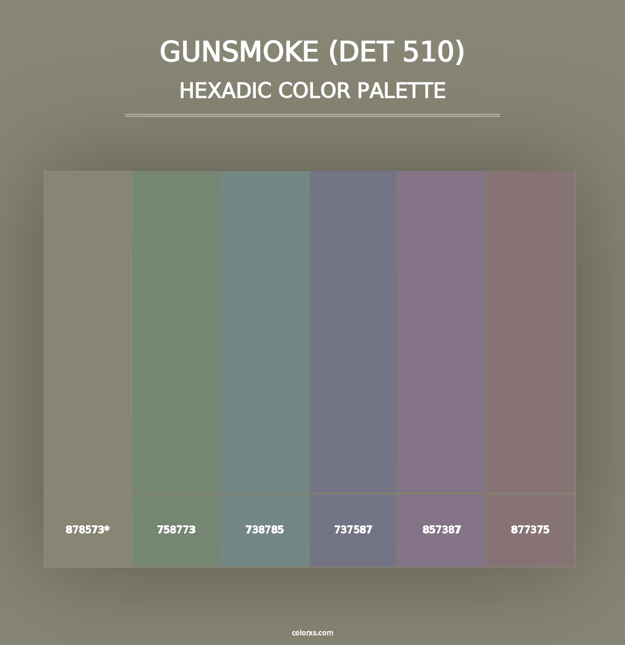 Gunsmoke (DET 510) - Hexadic Color Palette