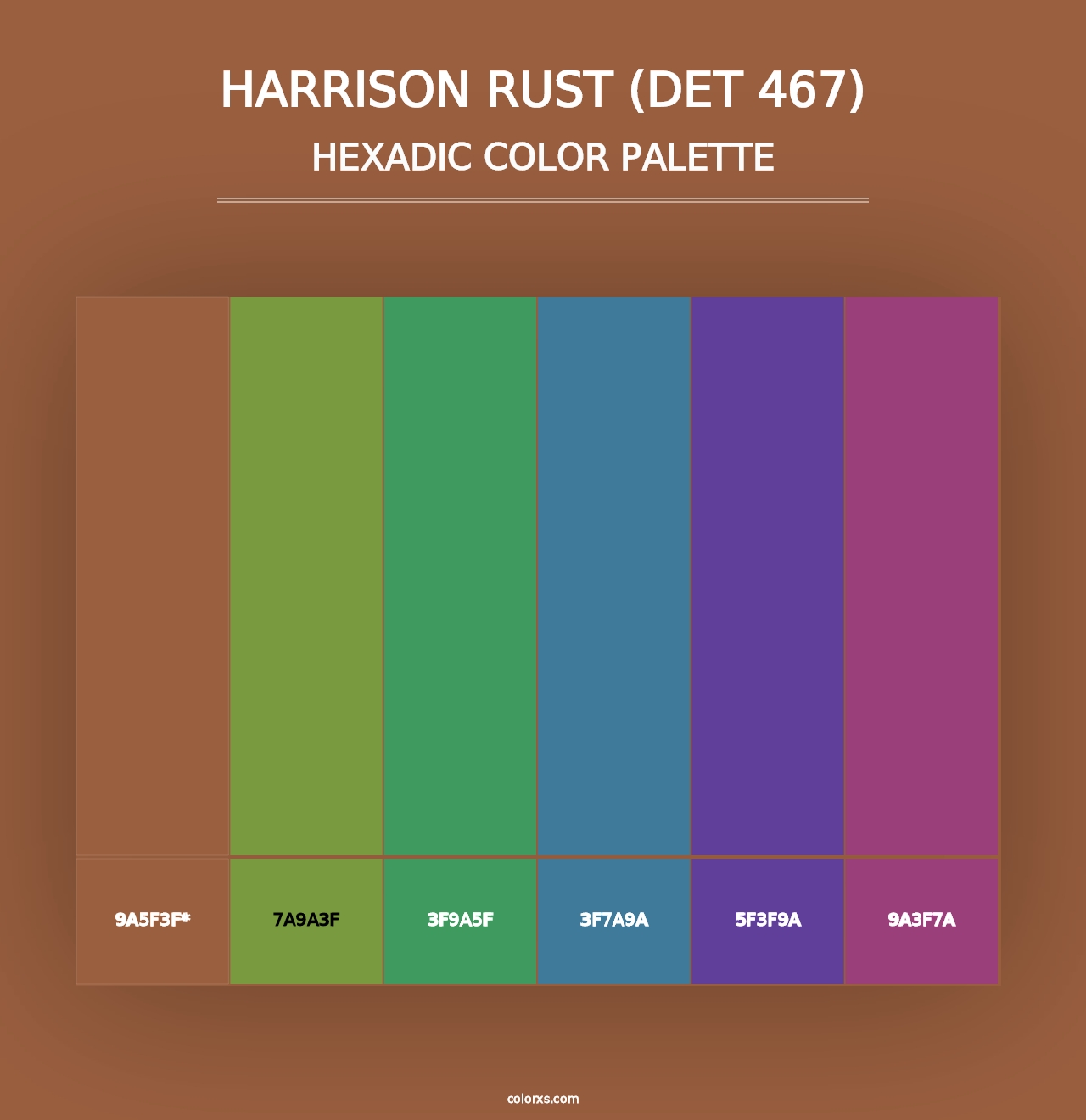 Harrison Rust (DET 467) - Hexadic Color Palette