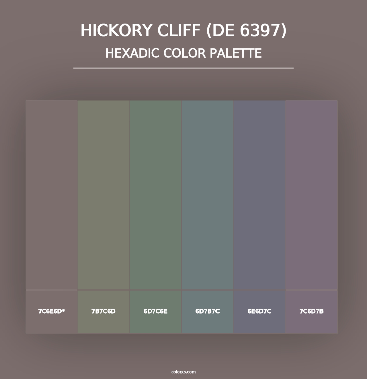 Hickory Cliff (DE 6397) - Hexadic Color Palette