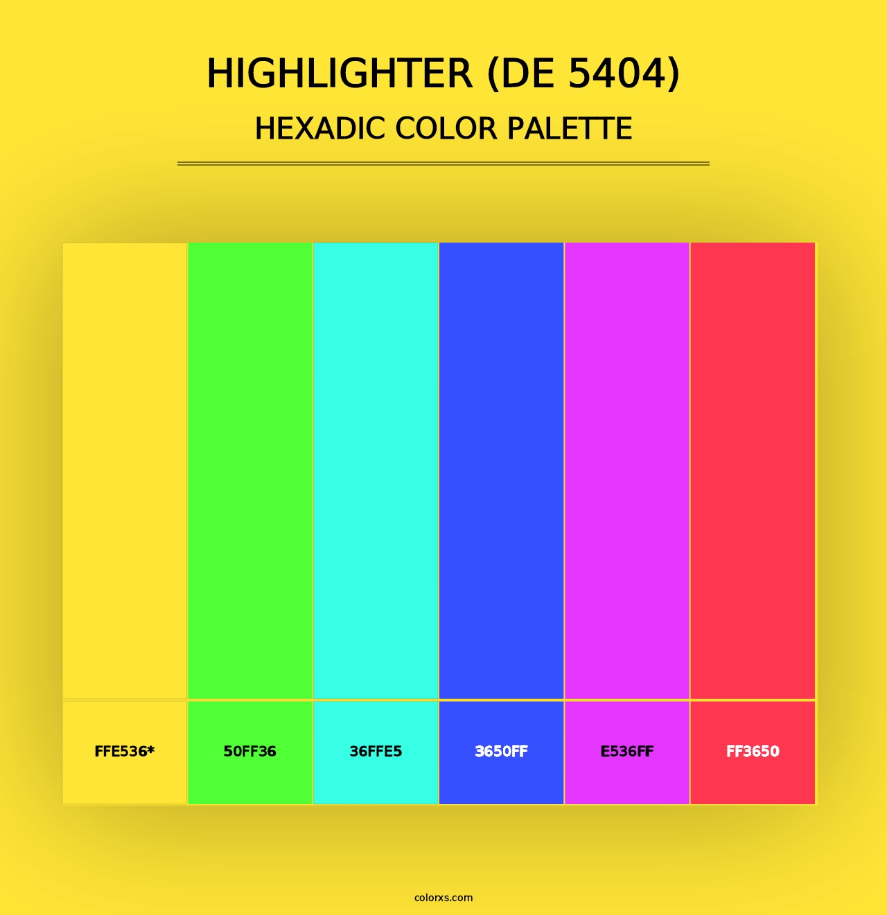 Highlighter (DE 5404) - Hexadic Color Palette