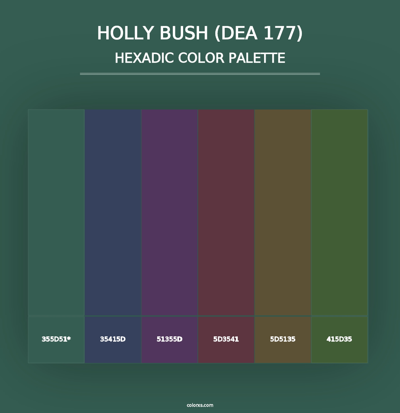 Holly Bush (DEA 177) - Hexadic Color Palette