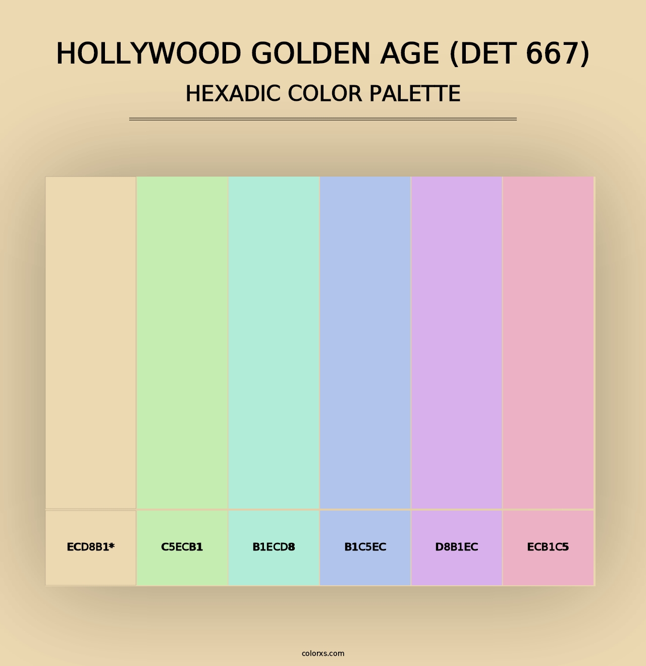 Hollywood Golden Age (DET 667) - Hexadic Color Palette