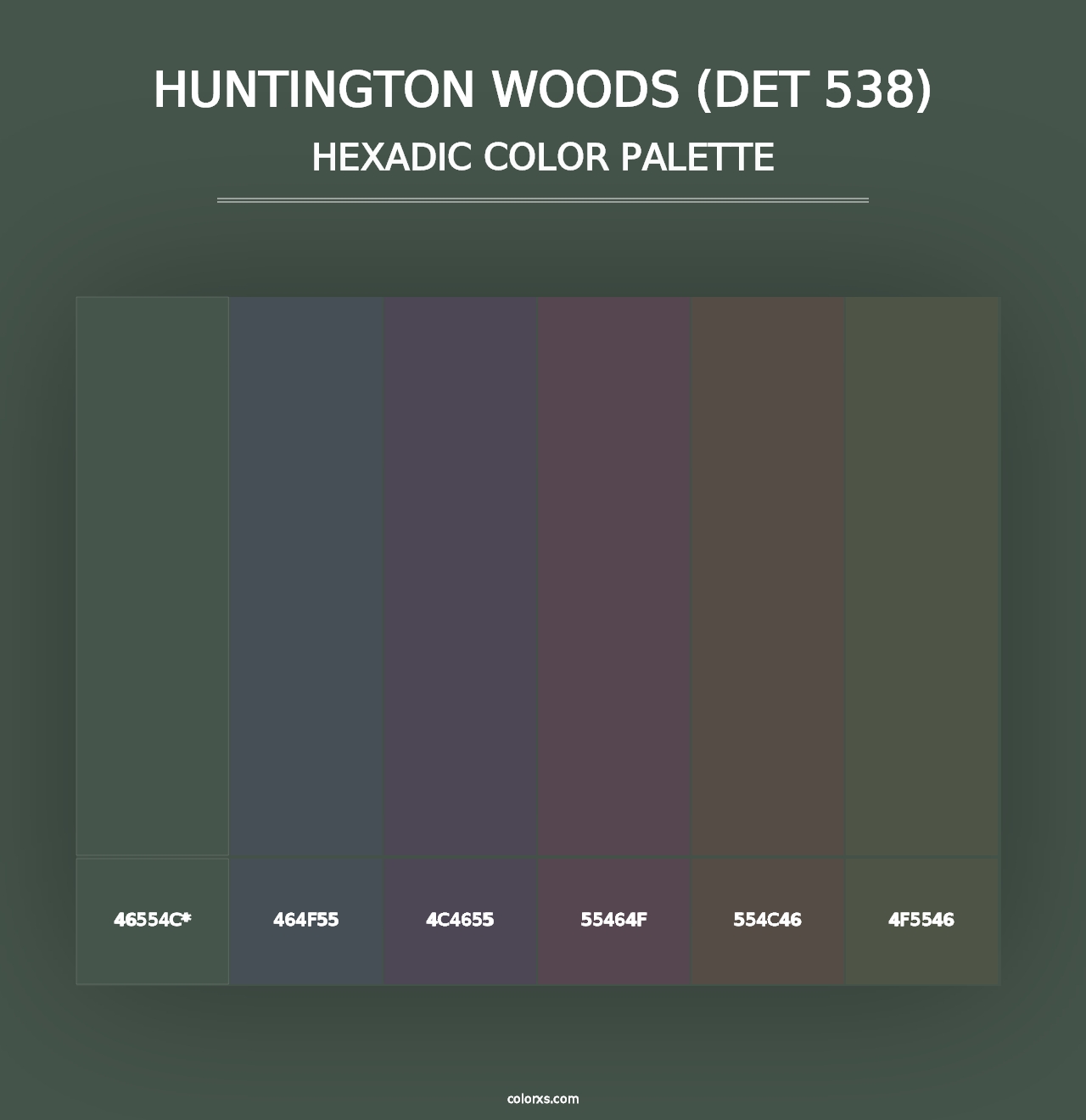 Huntington Woods (DET 538) - Hexadic Color Palette