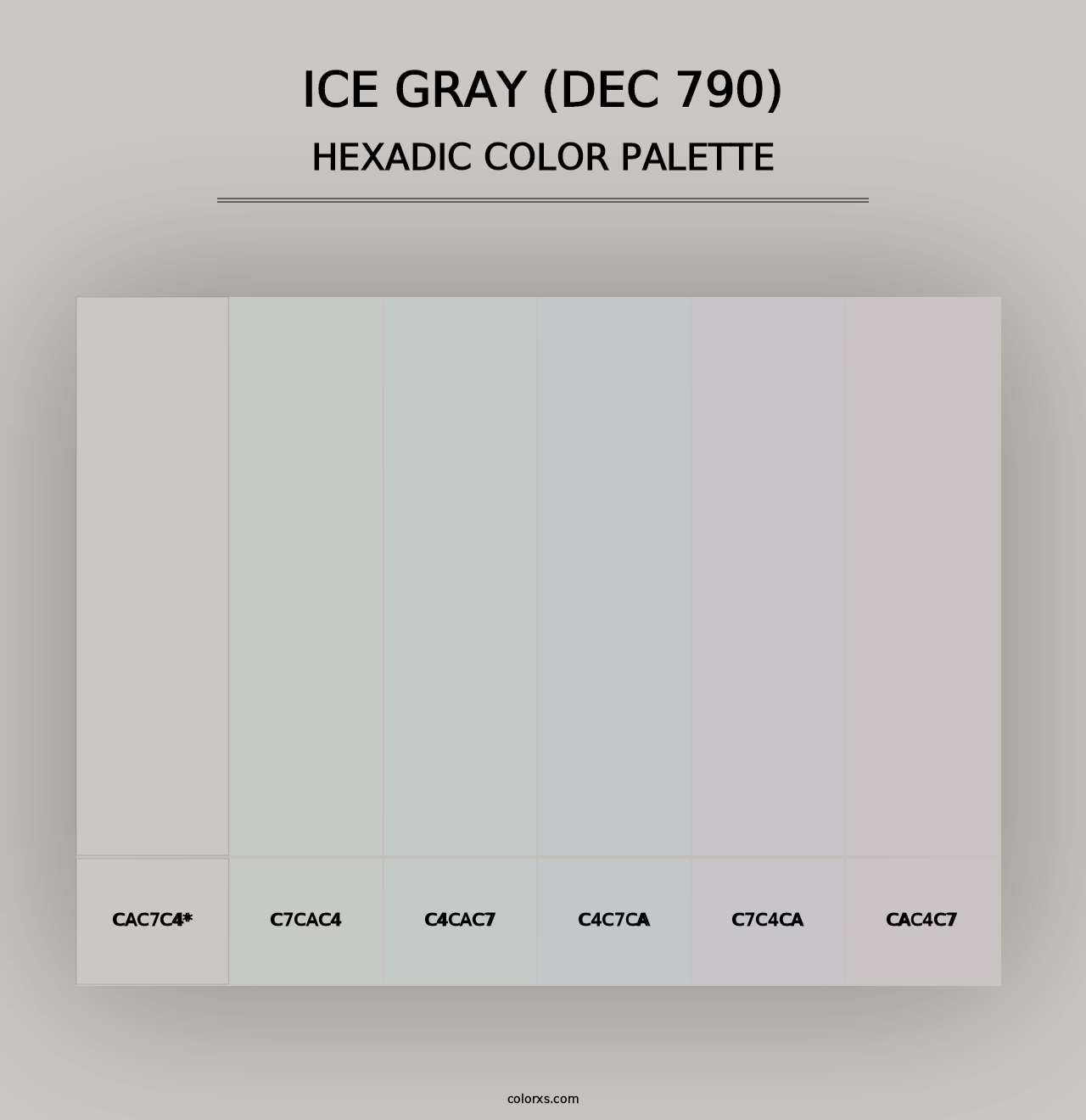 Ice Gray (DEC 790) - Hexadic Color Palette