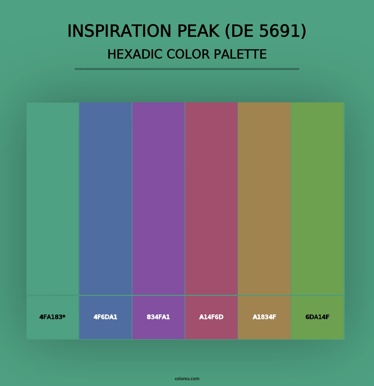 Inspiration Peak (DE 5691) - Hexadic Color Palette