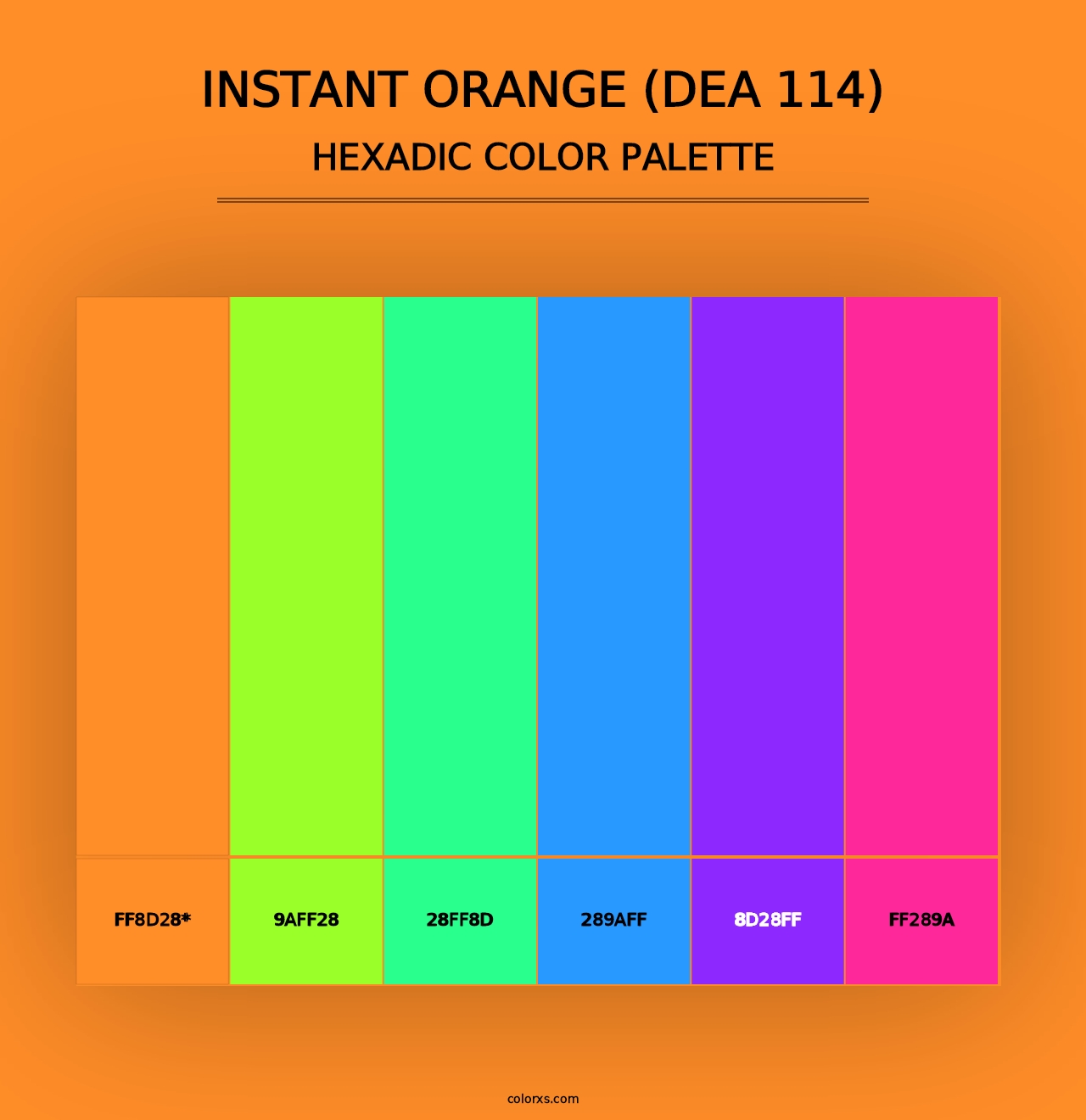 Instant Orange (DEA 114) - Hexadic Color Palette