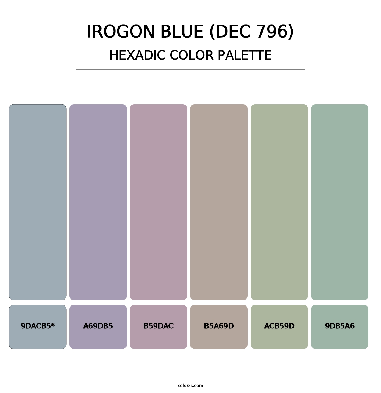 Irogon Blue (DEC 796) - Hexadic Color Palette