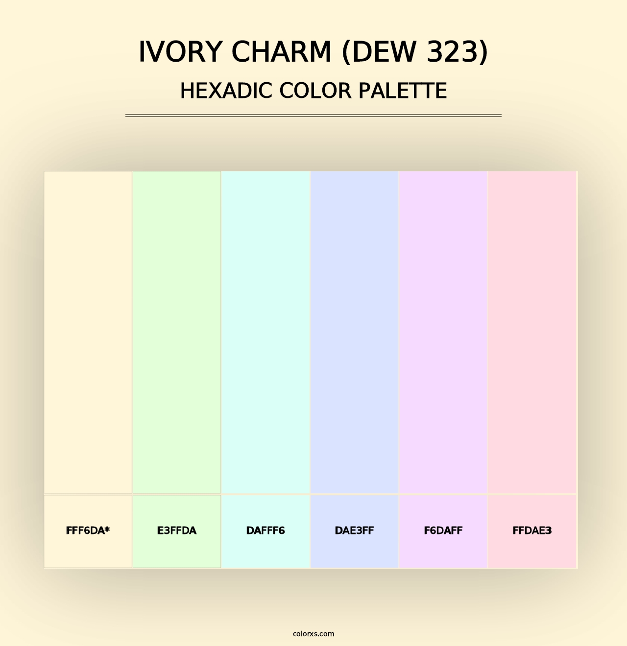 Ivory Charm (DEW 323) - Hexadic Color Palette