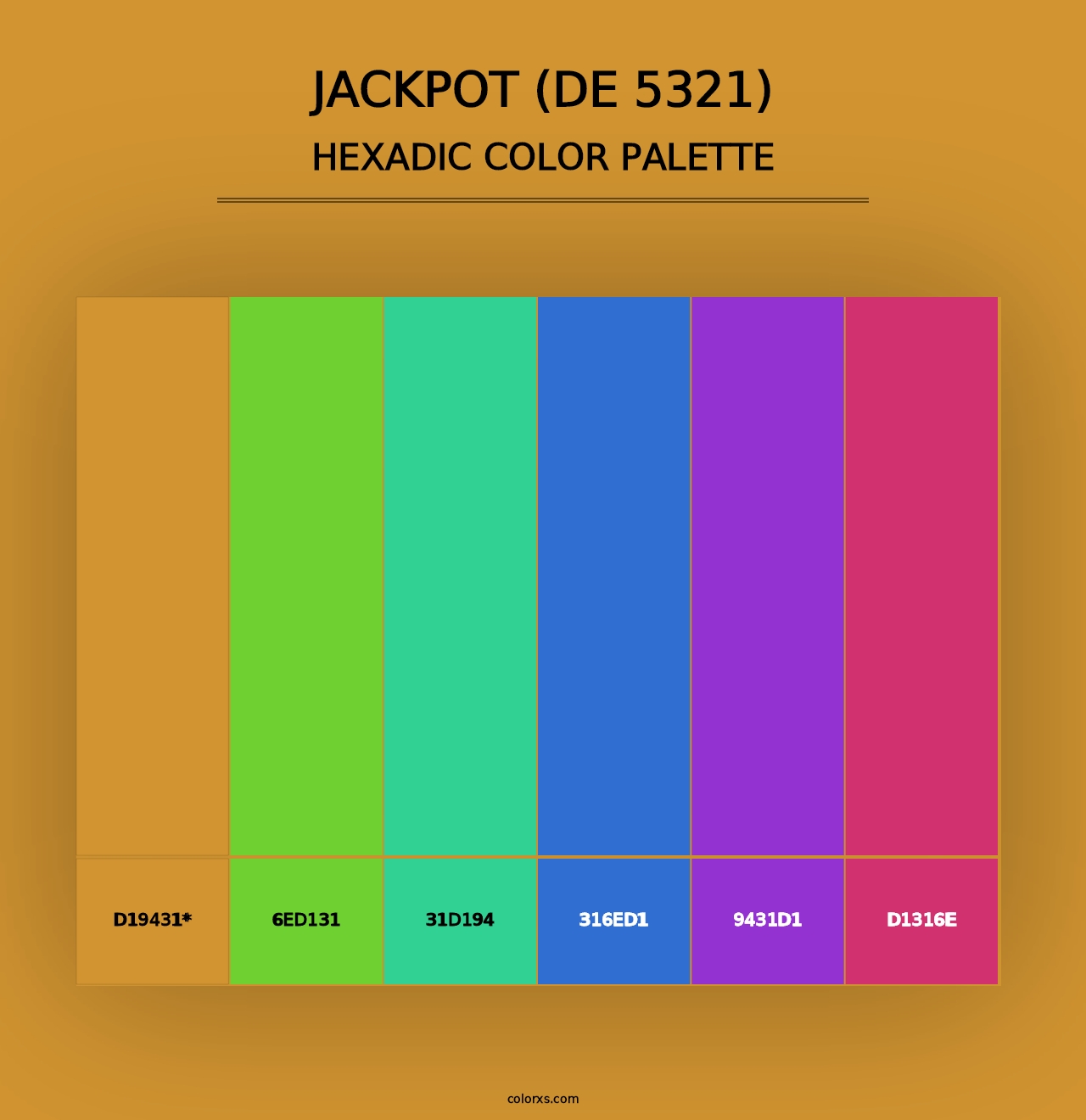 Jackpot (DE 5321) - Hexadic Color Palette