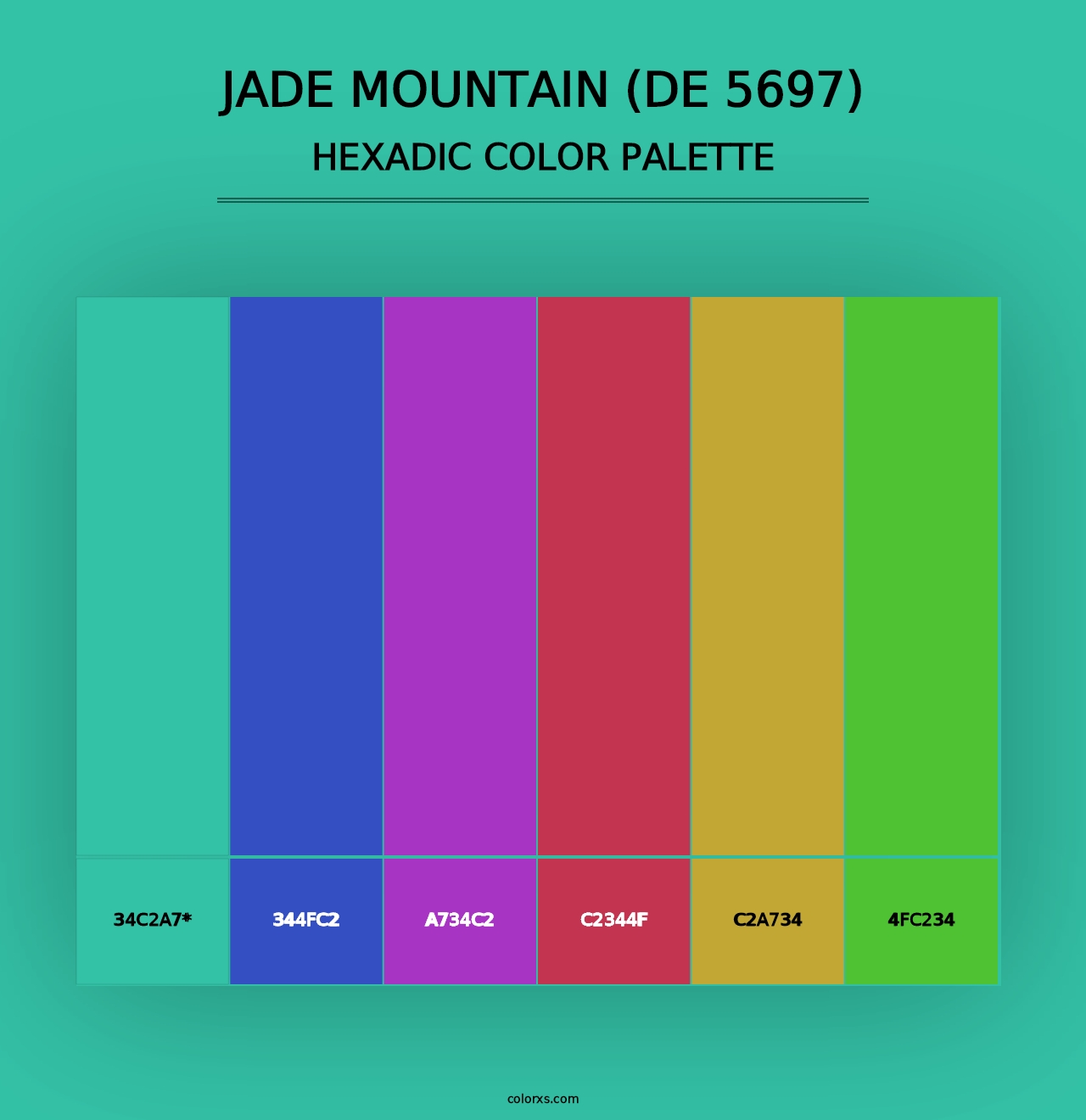 Jade Mountain (DE 5697) - Hexadic Color Palette