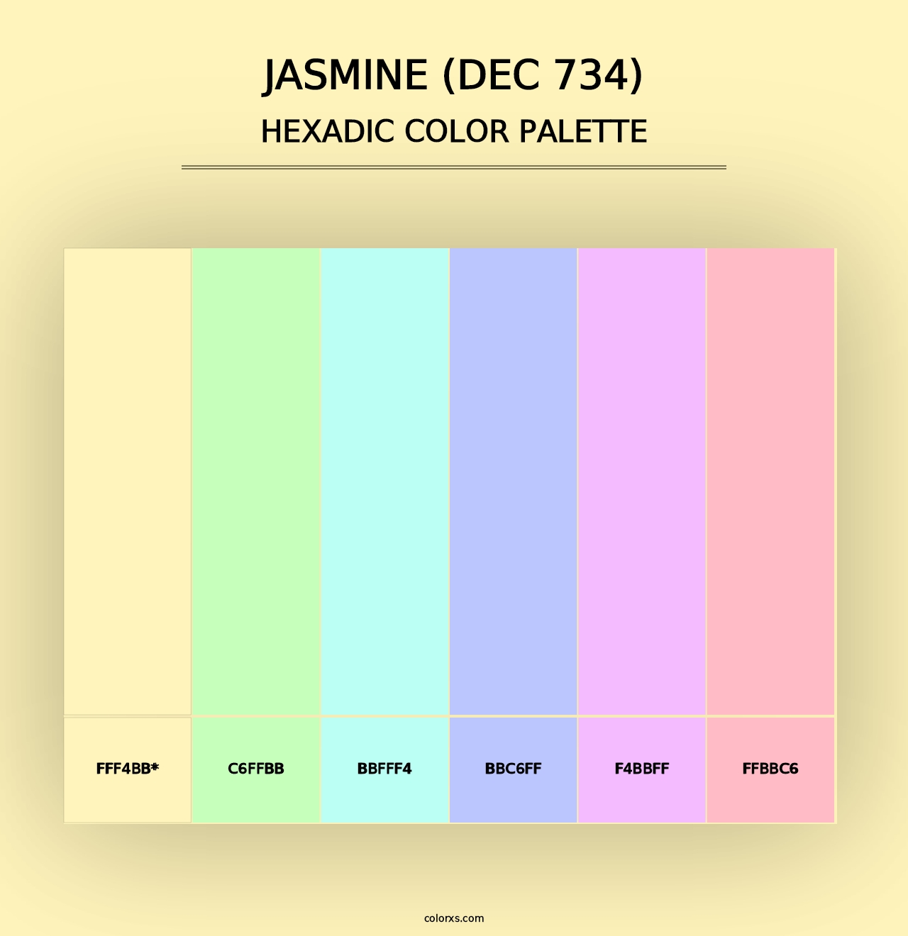 Jasmine (DEC 734) - Hexadic Color Palette