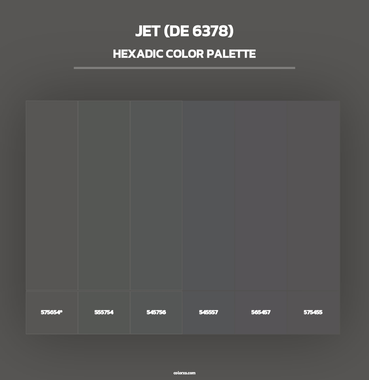 Jet (DE 6378) - Hexadic Color Palette