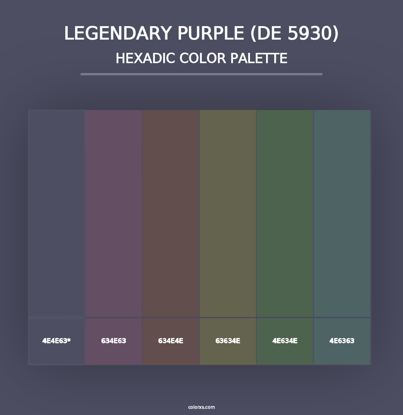 Legendary Purple (DE 5930) - Hexadic Color Palette