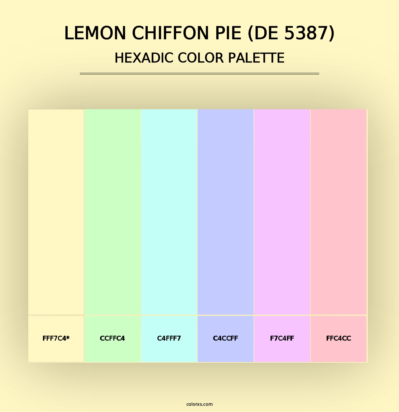 Lemon Chiffon Pie (DE 5387) - Hexadic Color Palette