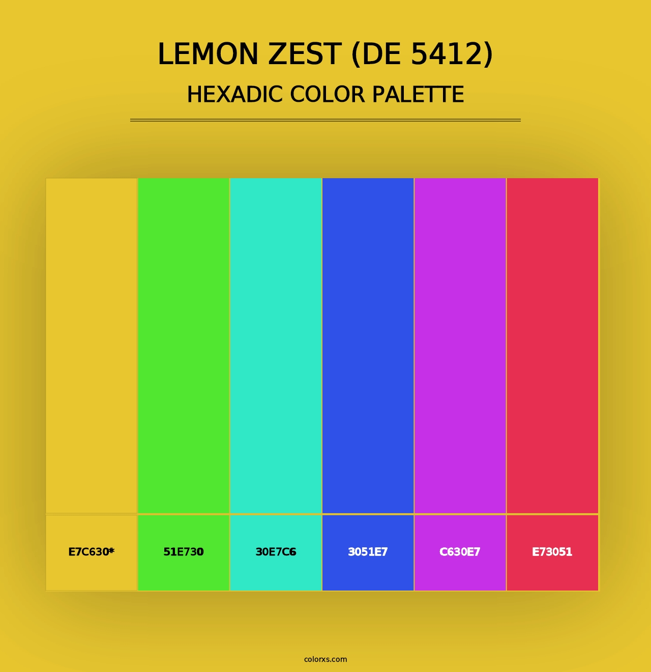 Lemon Zest (DE 5412) - Hexadic Color Palette