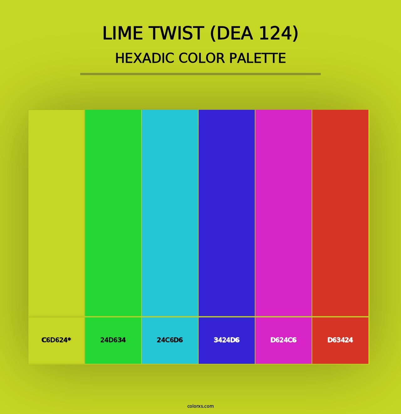 Lime Twist (DEA 124) - Hexadic Color Palette