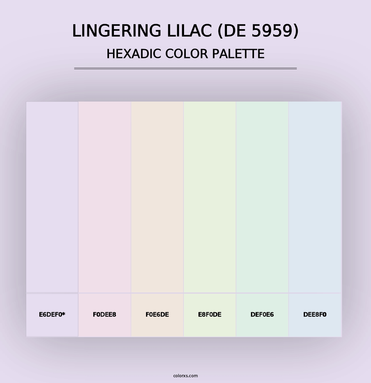 Lingering Lilac (DE 5959) - Hexadic Color Palette