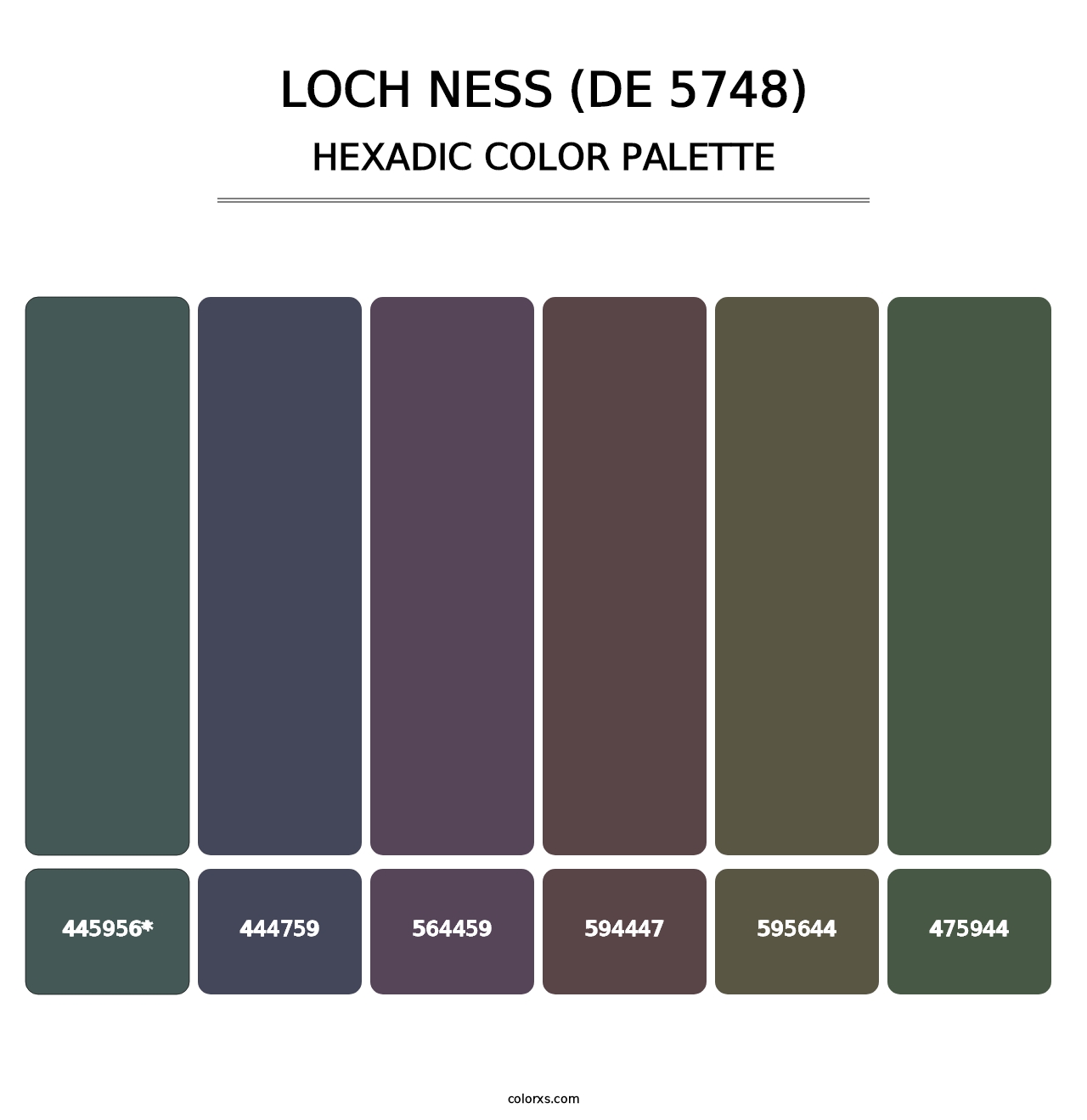 Loch Ness (DE 5748) - Hexadic Color Palette