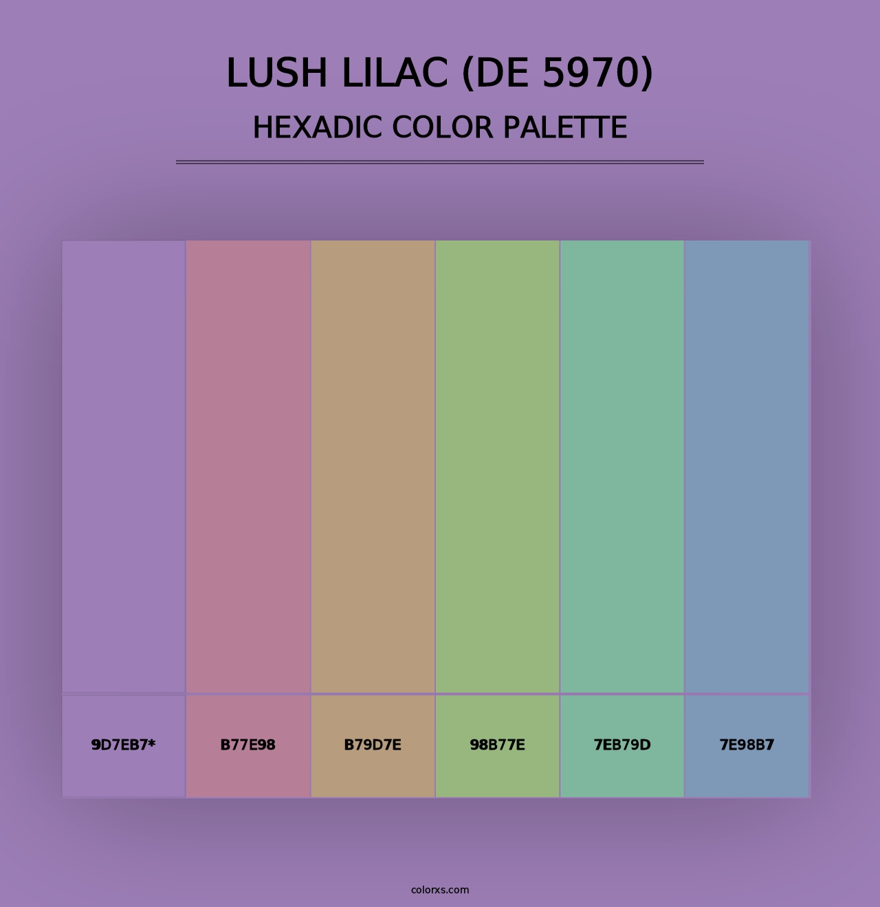 Lush Lilac (DE 5970) - Hexadic Color Palette