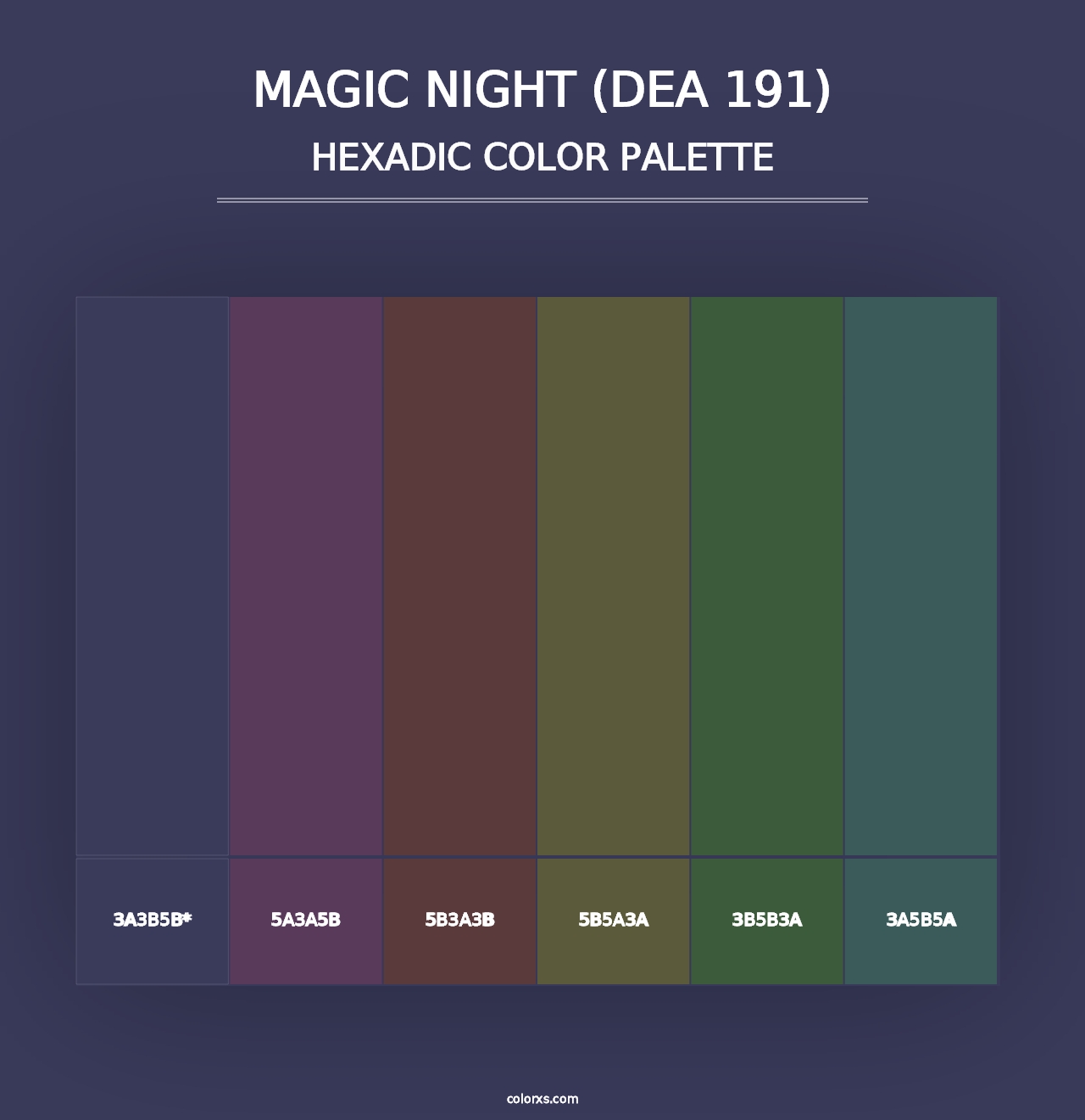 Magic Night (DEA 191) - Hexadic Color Palette