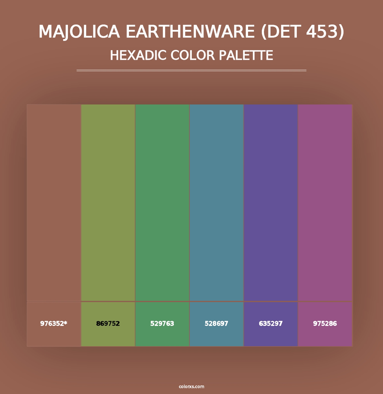 Majolica Earthenware (DET 453) - Hexadic Color Palette