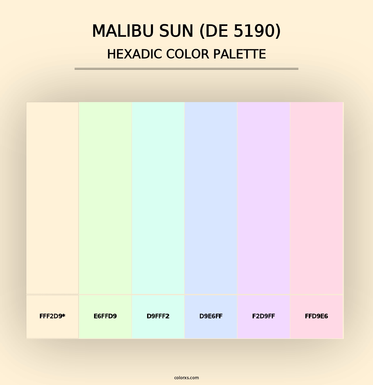 Malibu Sun (DE 5190) - Hexadic Color Palette