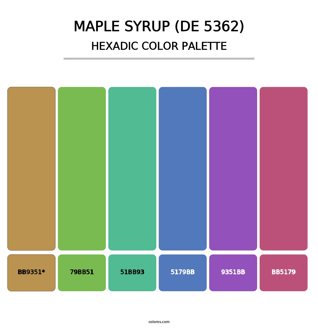 Maple Syrup (DE 5362) - Hexadic Color Palette