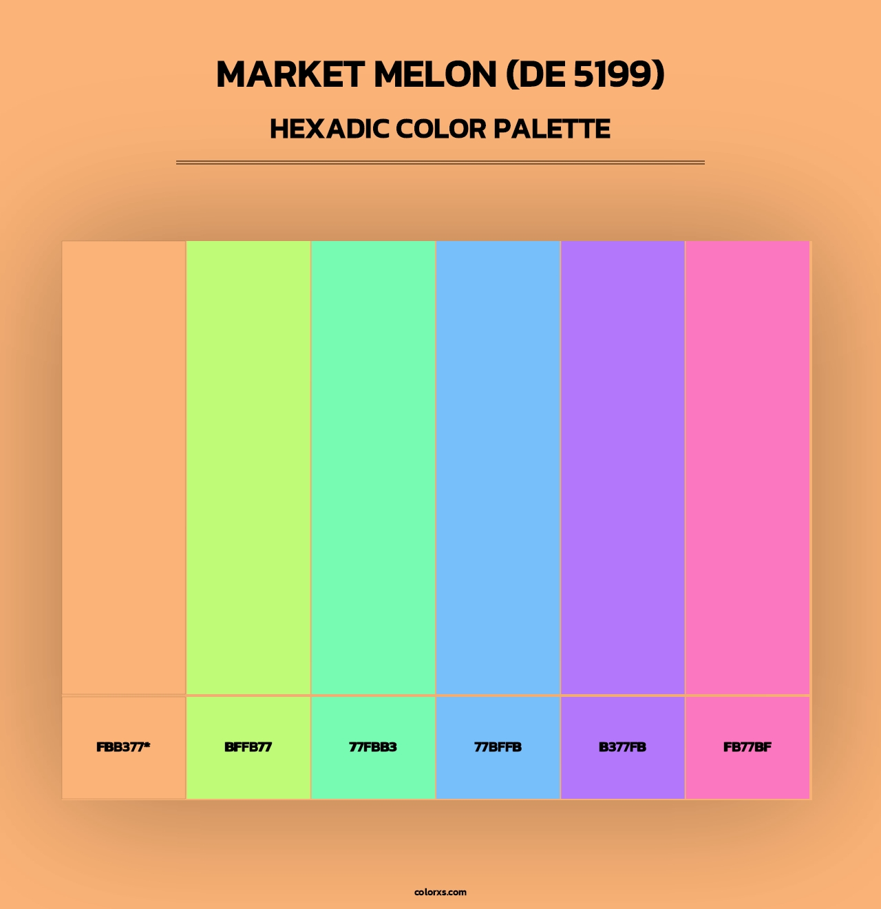 Market Melon (DE 5199) - Hexadic Color Palette