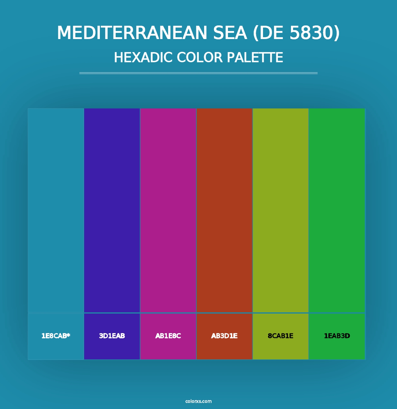 Mediterranean Sea (DE 5830) - Hexadic Color Palette